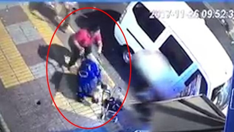 Bebek arabasını yola attı