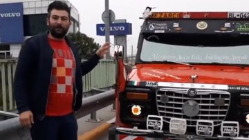 Modifiye yasaklarına isyan eden kamyon sürücüsü