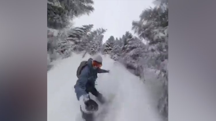 Muhteşem snowboard performansı