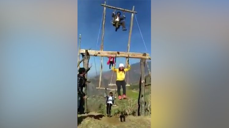 İlginç tasarıma sahip bir salıncak