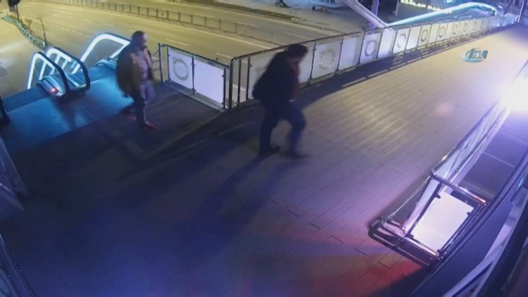 Üst geçit magandaları kamerada