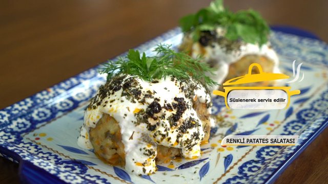 1 dakikada Renkli Patates Salatası