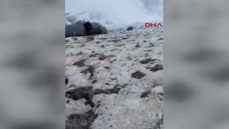 Isparta'da düşen uçağın enkazı