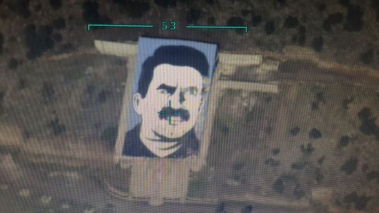 Dağın üzerine kazıdıkları Öcalan posteri böyle vuruldu