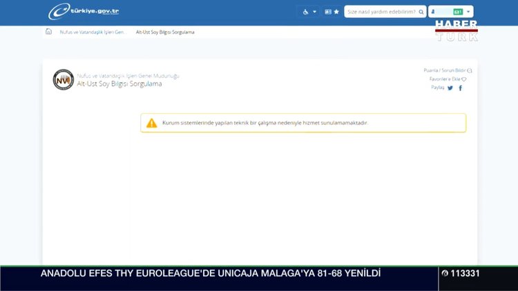 Soyağacı hizmeti askıya alındı