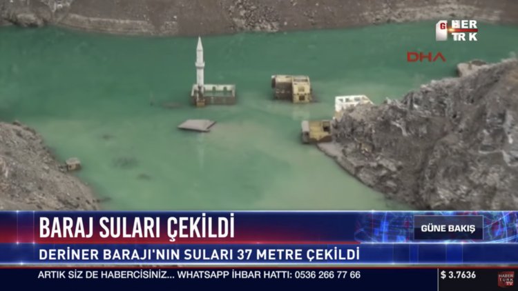 Baraj suları çekildi, eski yerleşim yeri ortaya çıktı