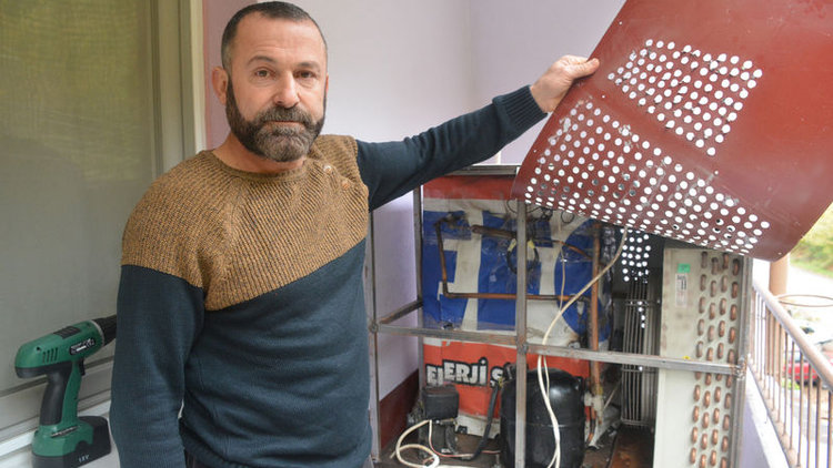 Buzdolabıyla ısınıyor