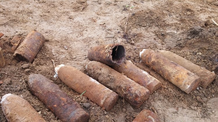 Birinci Dünya Savaşı'ndan kalma top mermileri bulundu