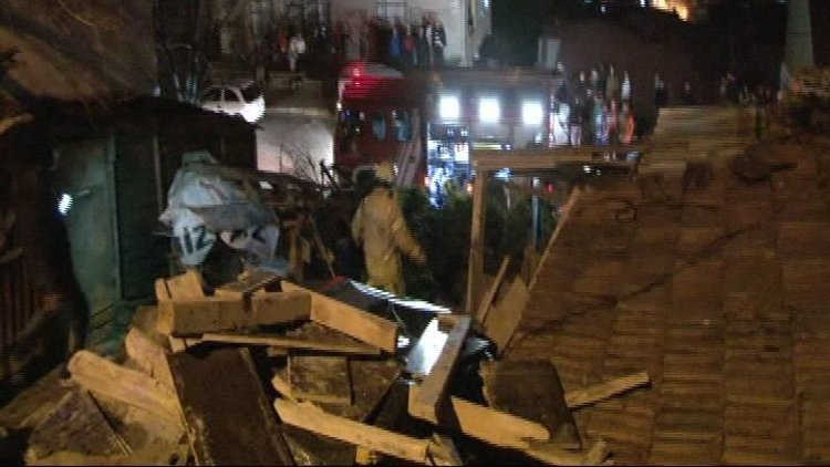 Oksijen tüpü yangında roket gibi fırladı