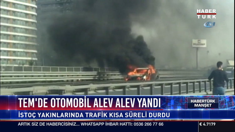 Son dakika: TEM Otoyolu'nda araç yangını
