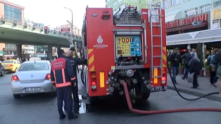 Mecidiyeköy'de iş hanında yangın paniği