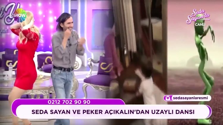 Seda Sayan ve Peker Açıkalın'dan Yeşil Uzaylı Dansı