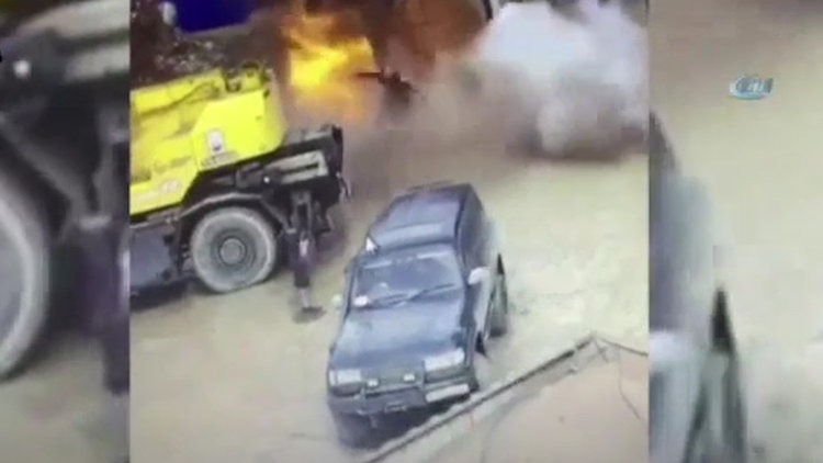 Yakıt deposu böyle patladı