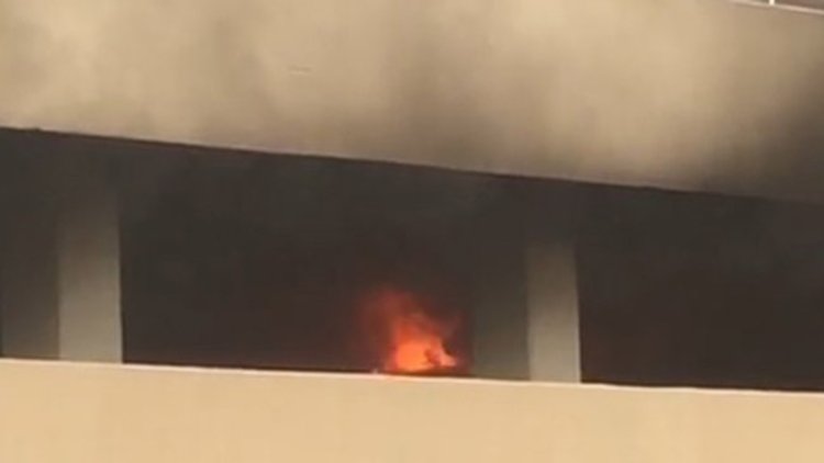 LPG deposu patlayan otomobil alev alev yandı