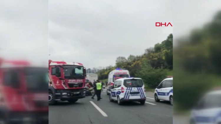 TEM'i birbirine katan yarış kazası kamerada