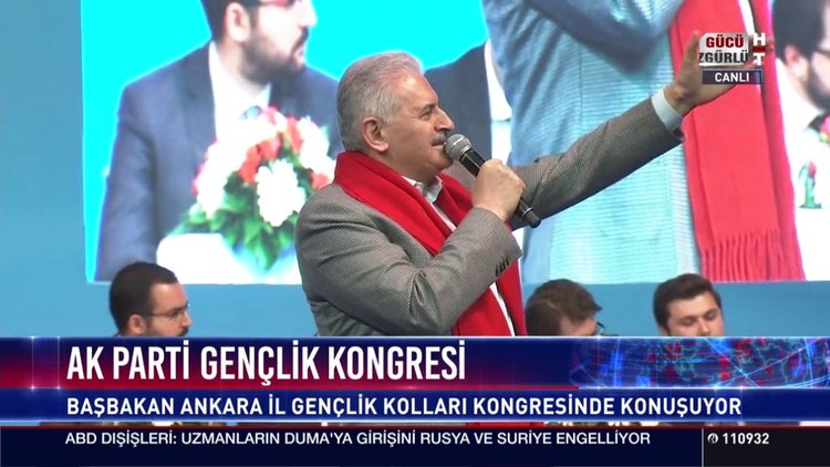 Başbakan Binali Yıldırım Ankara İl Gençlik Kolları Kongresinde konuşuyor