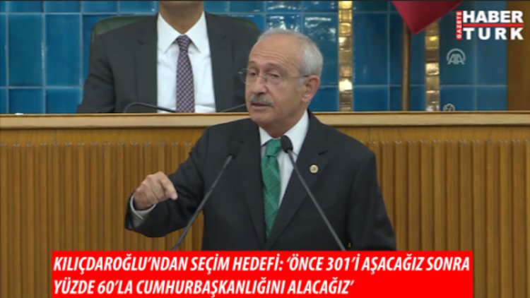 Kılıçdaroğlu: "Önce 301'i aşacağız sonra yüzde 60'la cumhurbaşkanlığını alacağız"