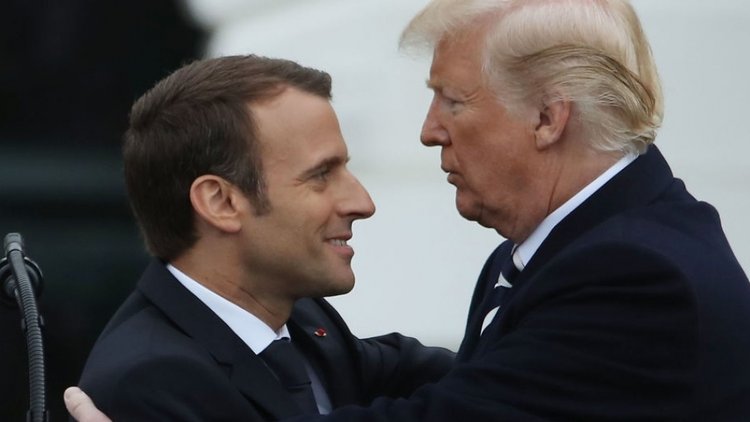 Trump ve Macron'un dokunaklı anları