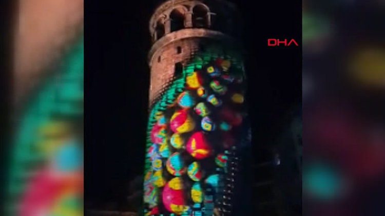 Galata Kulesine yansıtılan video Mapping gösterisi beğeni topladı