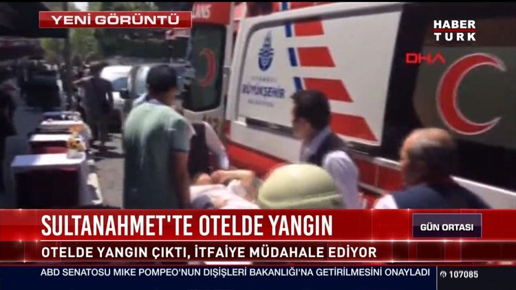 Sultanahmet'te otelde yangın