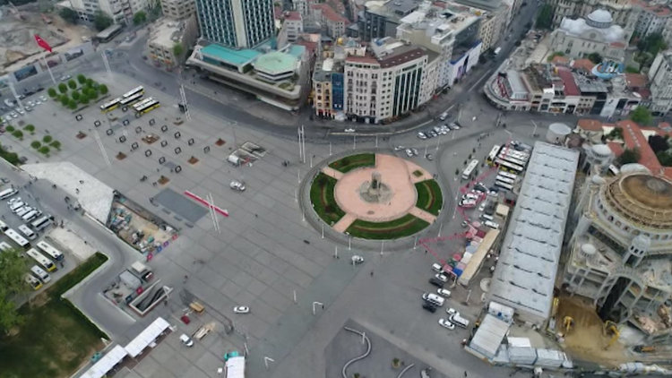 Taksim Meydanı havadan görüntülendi