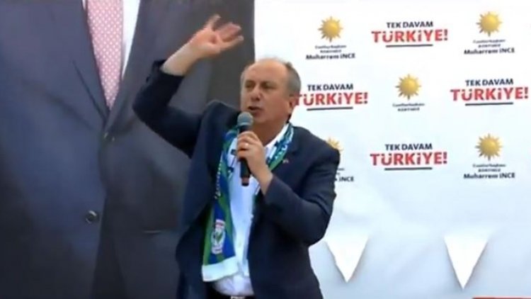 İnce'den Erdoğan'a Rabia işaretli gönderme