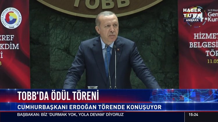 Cumhurbaşkanı Erdoğan TOBB'da konuştu