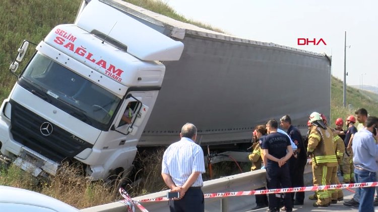 Tır sürücüsünün kaza sonrası bıçaklı direnişi