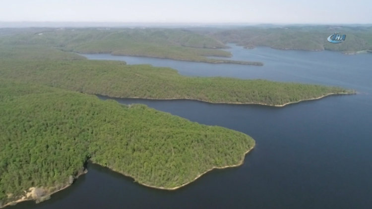 İstanbul'un barajlarındaki son durum havadan görüntülendi