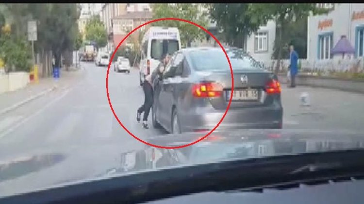 Ölümüne takip! Durmayınca kaputa asıldı