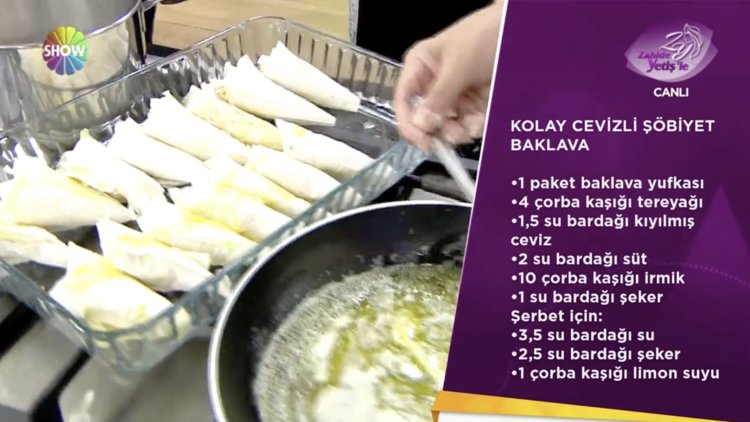 Kolay cevizli şöbiyet baklava tarifi