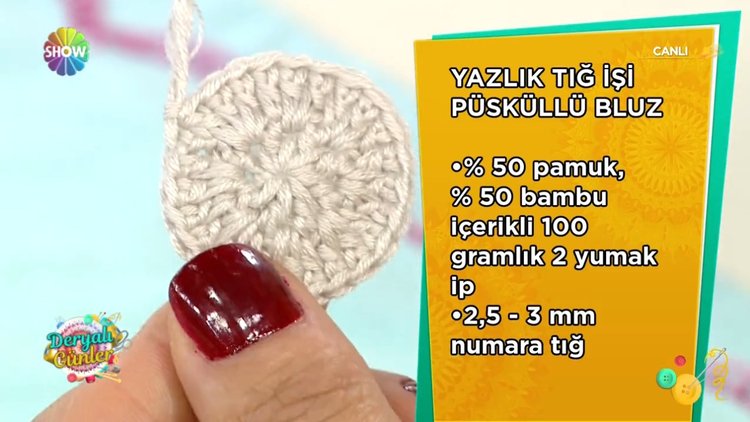 Yazlık tığ işi püsküllü bluz yapımı!