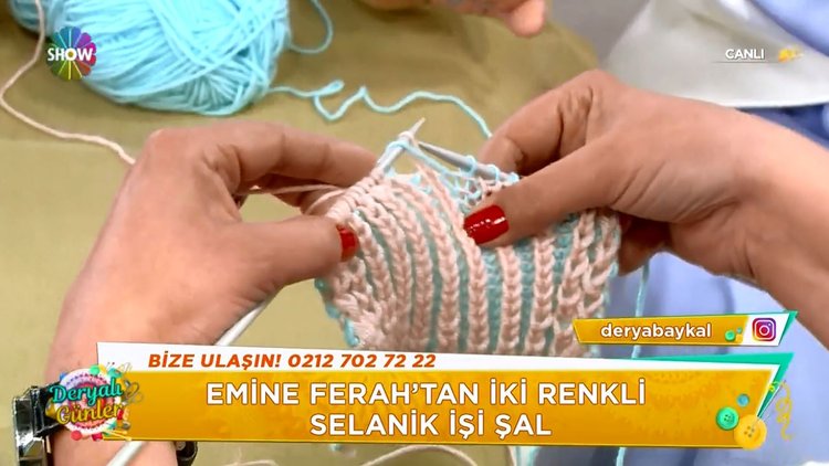 İki renkli Selanik işi şal yapımı!