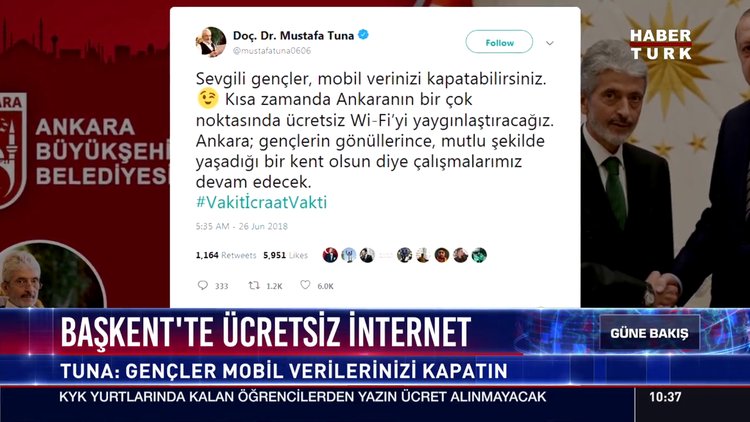 Başkent'te ücretsiz internet
