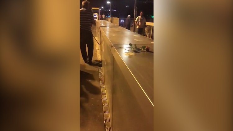 Yolda bulduğu gülleri Metrobüs yoluna sıralayan güzel adam: “Benim kimsem yok belki biri alır da mutlu olur.”
