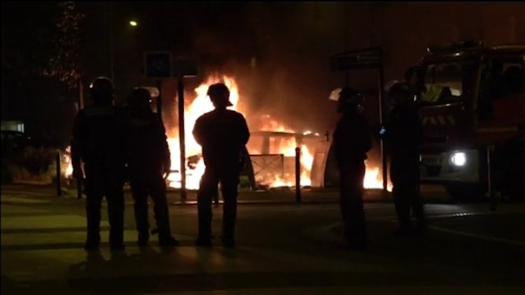 Fransa'nın Nantes şehrinde olaylar devam ediyor