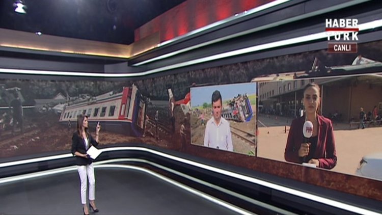 Habertürk TV muhabirleri olay yerinde! İşte Tekirdağ&#039;daki tren faciasında son durum..