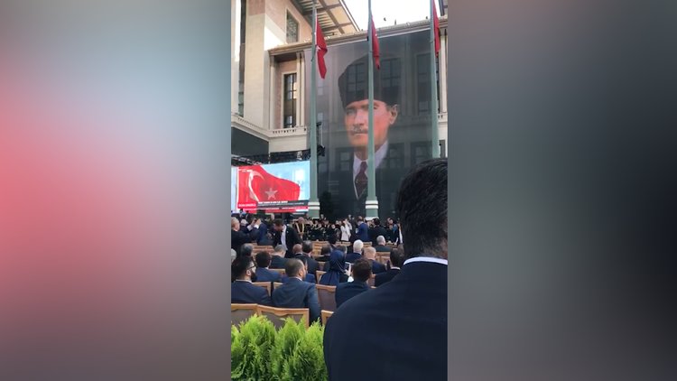 Cumhurbaşkanı Erdoğan'ın Külliye'deki töreninden görüntüler