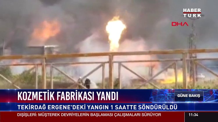Kozmetik fabrikası yandı