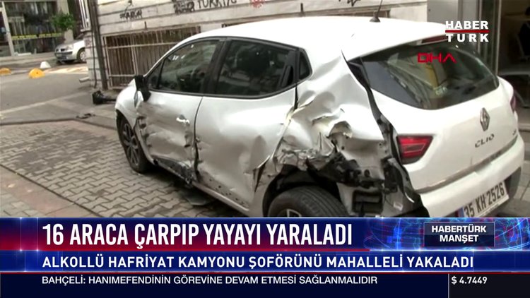16 araca çarpıp yayayı yaraladı