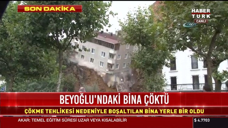 Beyoğlu'ndaki bina çöktü