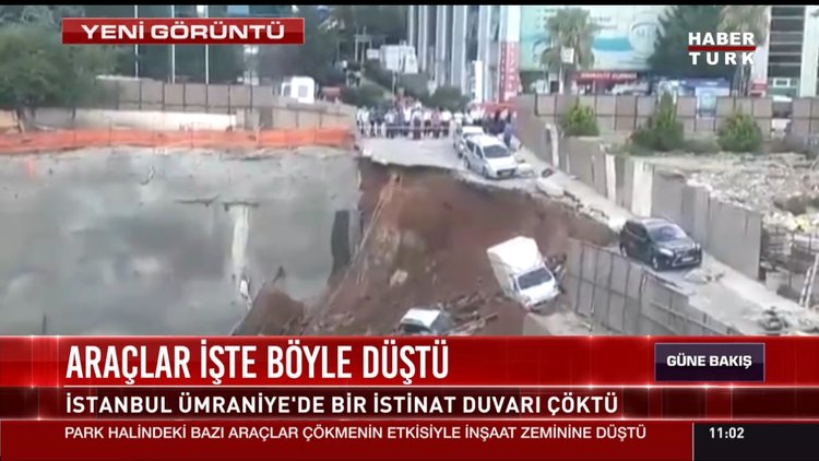 İstanbul Ümraniye'de bir istinat duvarı çöktü