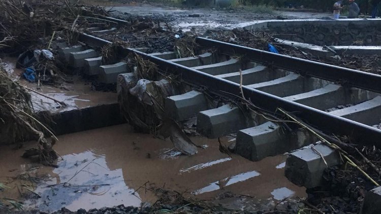 Demiryolu hasar gördü! Makinistin dikkati faciayı önledi