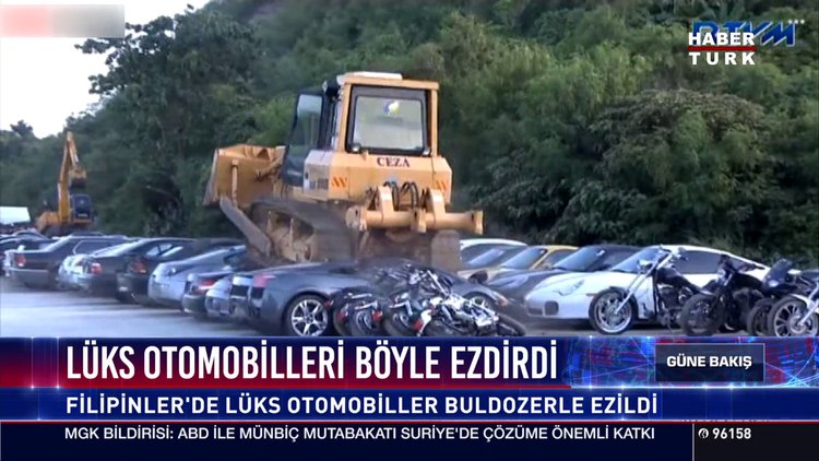 Lüks otomobilleri böyle ezdirdi