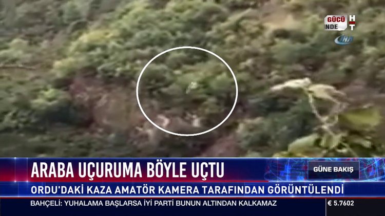 Araba uçuruma böyle uçtu