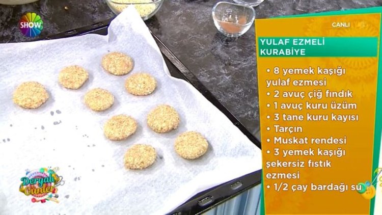 Yulaf ezmeli kurabiye