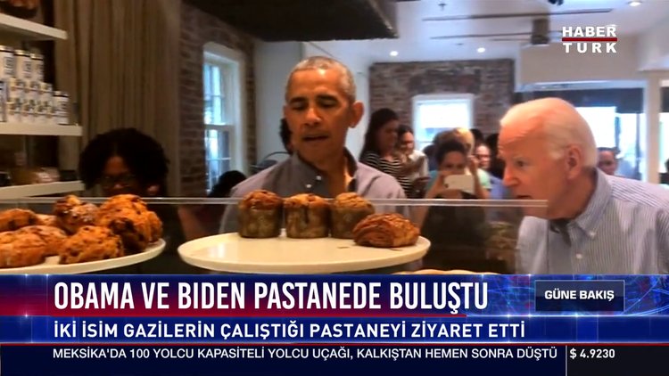 Obama ve Biden pastanede buluştu