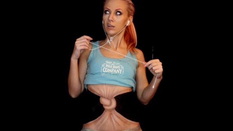 Görünmez kadın! Vücuduyla illüzyon yaratıyor