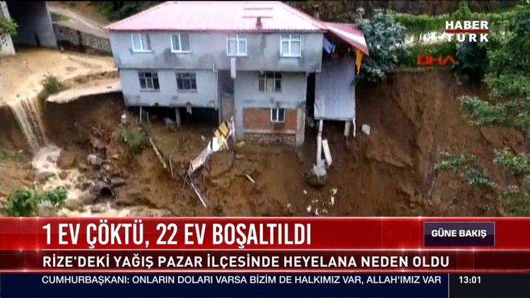 Rize Çamlıhemşin'de heyelan