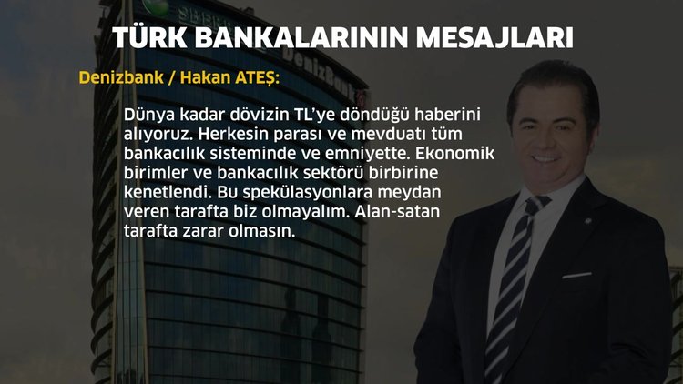 Türk bankalarının mesajları